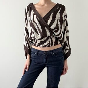 Michael Kors 100% silk zebra print blouse
